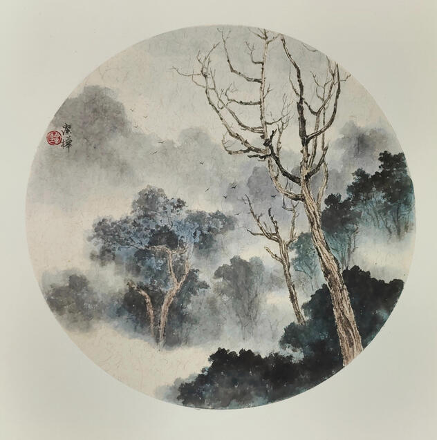 《萬籟寂四山靜》 33 x 33 cm