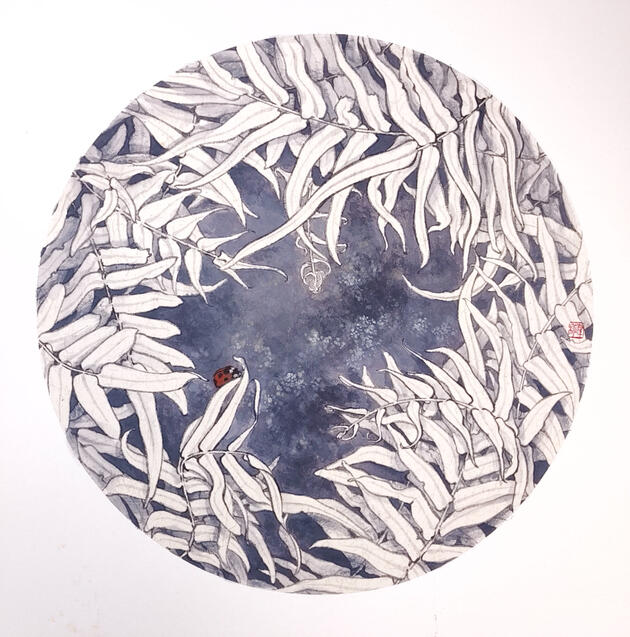 蕨間私語系列《晨霧》33 x 33 cm