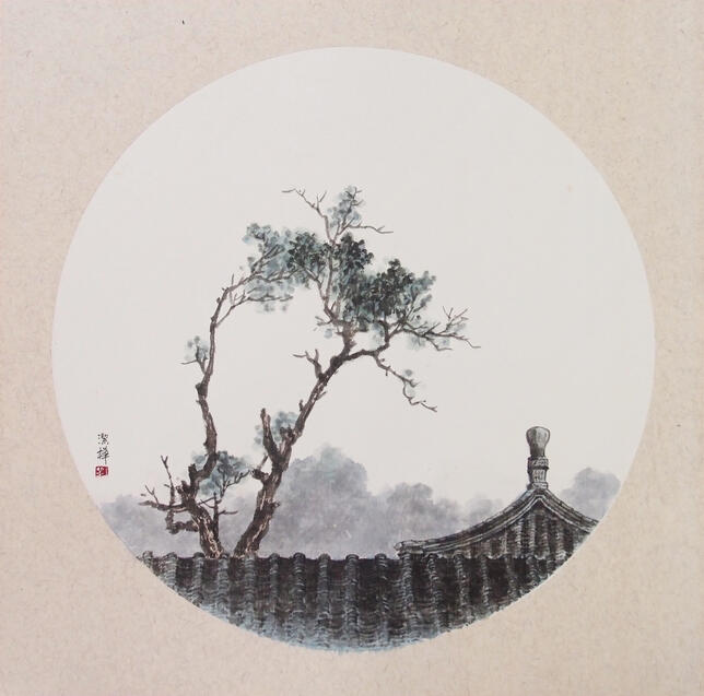 《石家大院一隅》 42.5 x 42.5 cm